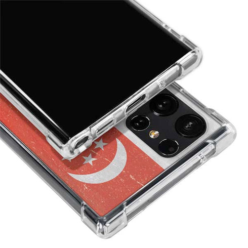 Singapore Flag Distressed Galaxy S24 Ultra Clear Case